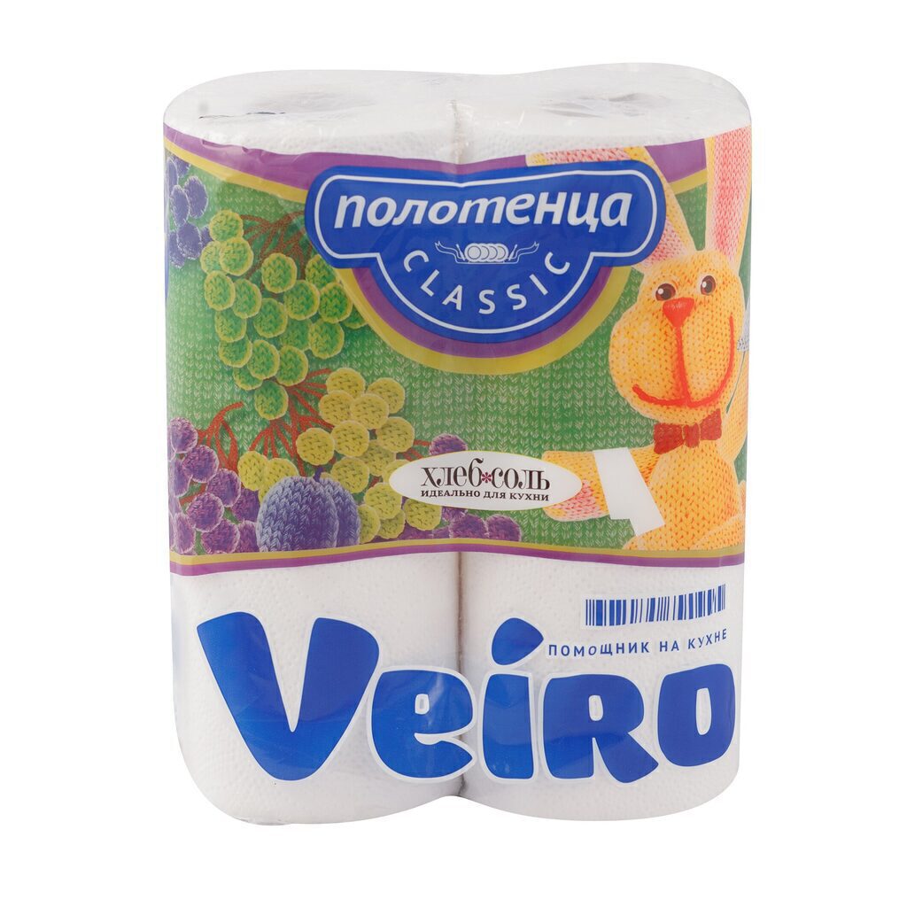 Полотенца бум. Veiro Classic 2шт, 2сл., 12.5метров/рулон