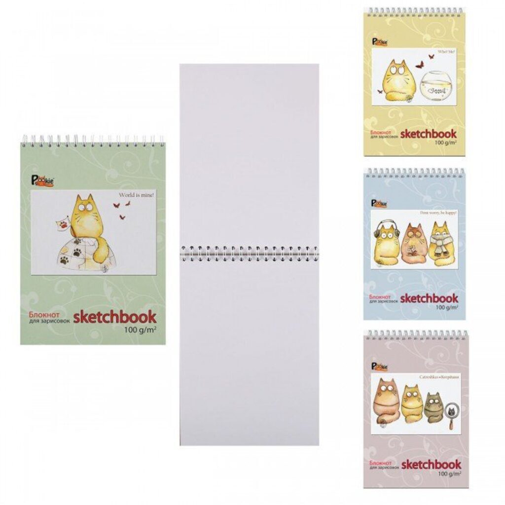 Скетчбук А5  60л., гребень, 100гр/м2 "Sketchbook"белизна 100%, жестк.подложка