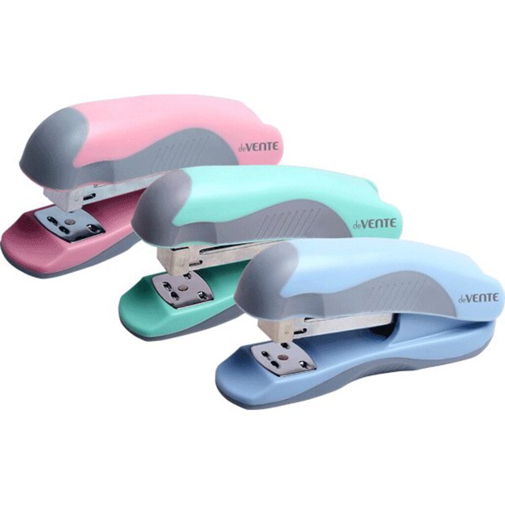 Степлер deVENTE Pastel №24/6  до 20л, пластик, Soft Touch ассорти 3 пастельных цвета