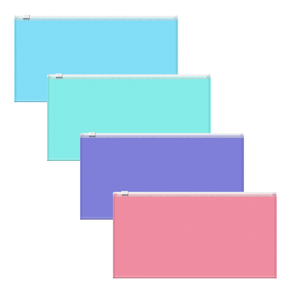 Zip-пакет пластиковый ErichKrause Diagonal Pastel, Travel, непрозрачный, ассорти (в пакете по 12 шт.)