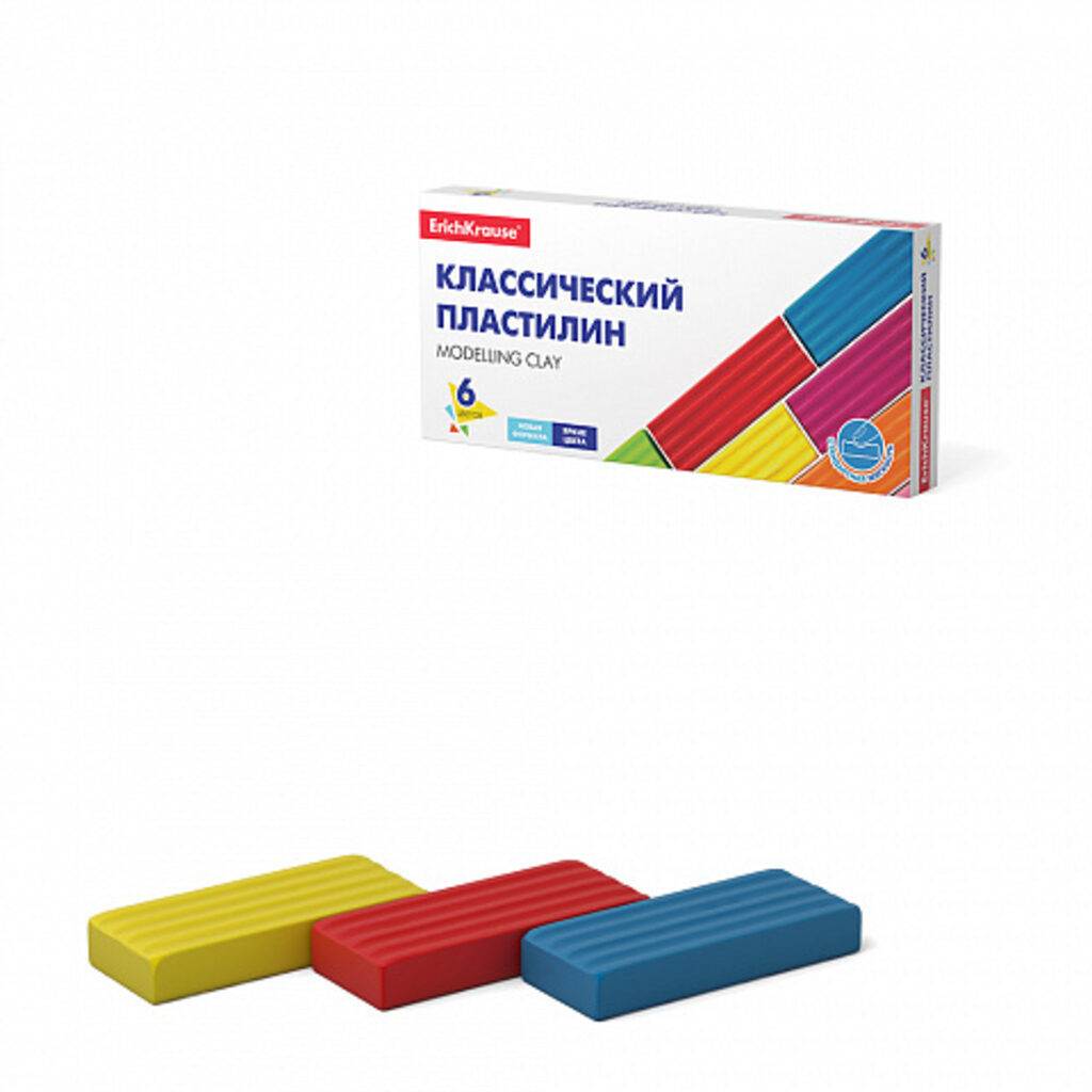 Пластилин  6цв  96гр. Erich Krause Basic