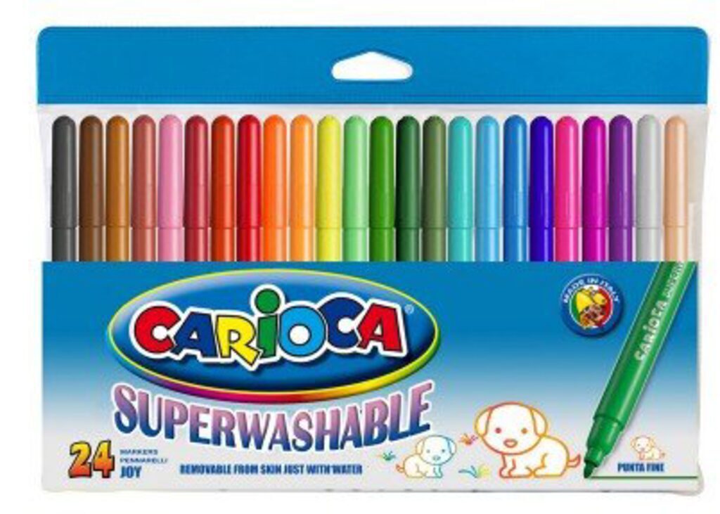 Фломастеры  24цв "Carioca Joy. Superwashable", карт.конверт