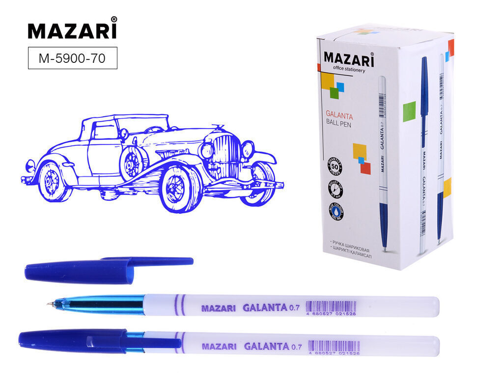 Ручка шар. MAZARI "Galanta" синяя 0,7мм