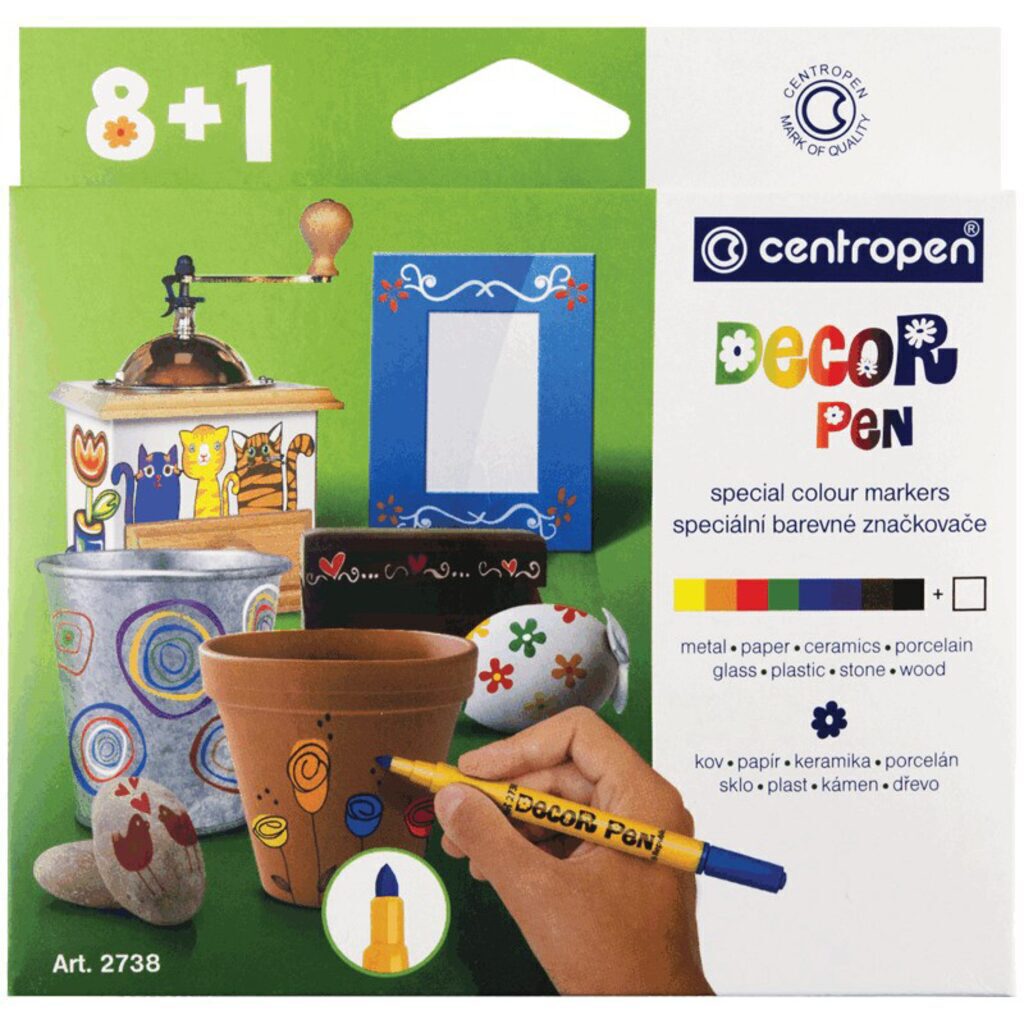 Набор маркеров Centropen "Decor Pen" 9цв, д/декорирования, 1,5мм
