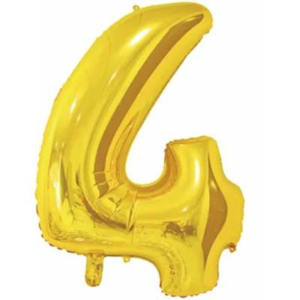Шар фольга 26" "Цифра 4" Gold