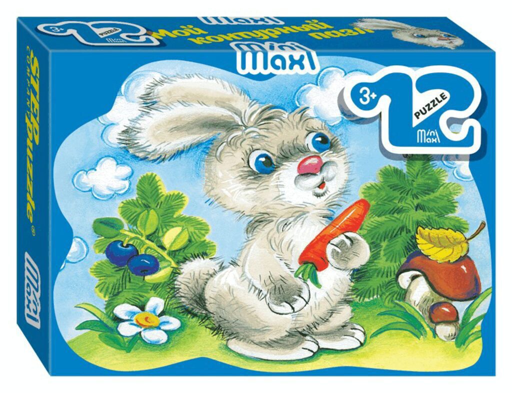 Пазл МАКСИ 12 элементов  213*154мм.  "Зайчик-1"