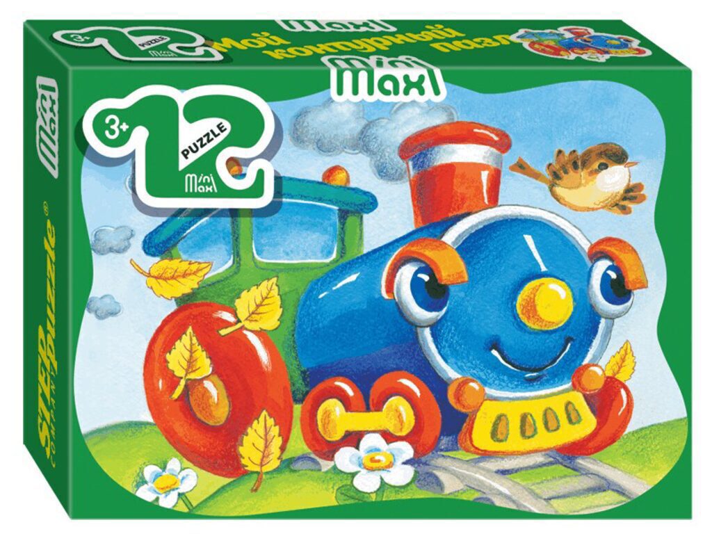 Пазл МАКСИ 12 элементов  213*154мм.  "Паровозик-1"