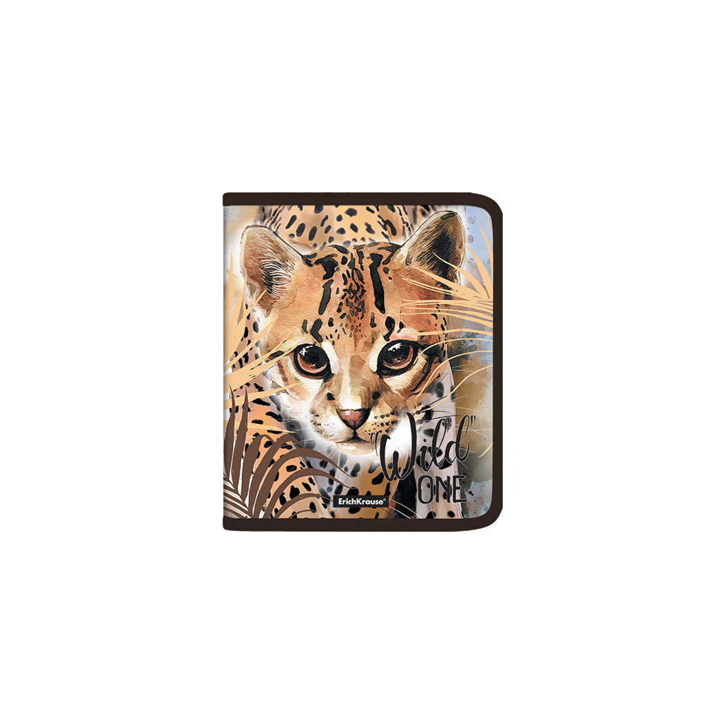 Папка для тетрадей на молнии пластиковая ErichKrause® Wild Cat, A5+  (в пакете по 4 шт.)