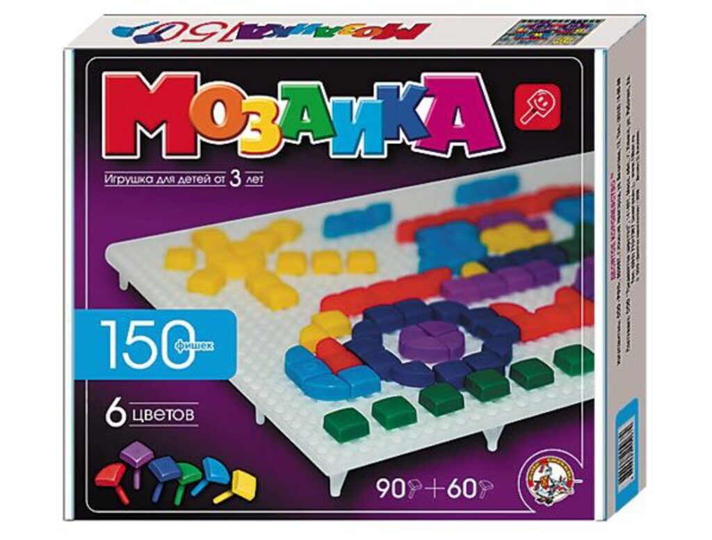 Мозаика фигурная  150 дет., 6 цветов