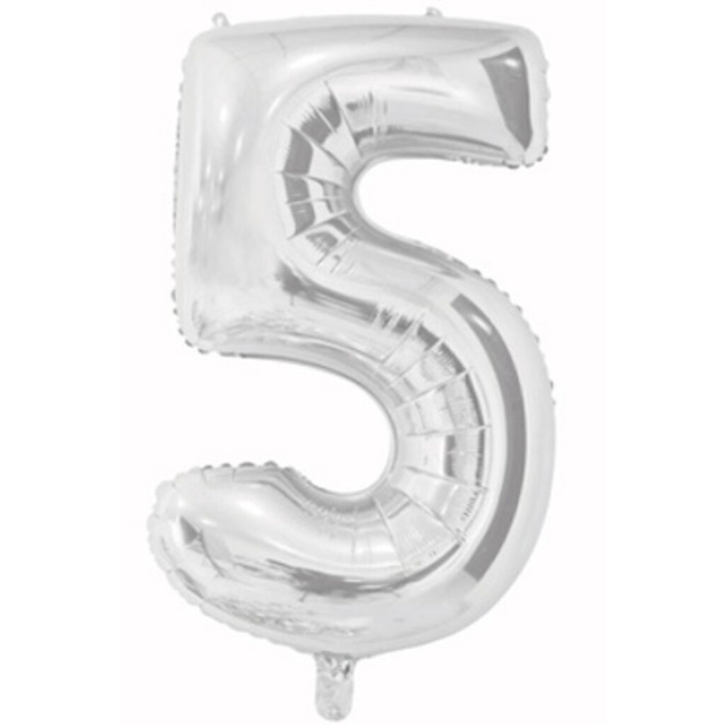 Шар фольга 26" "Цифра 5" Silver