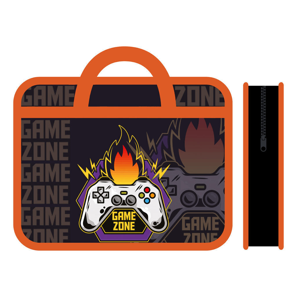 Папка А4 (330*260*75) с ручками, молния, пластик "Game zone"