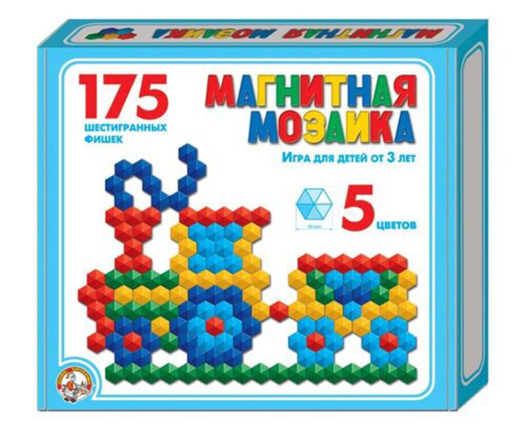 Мозаика магнитная шестигранная d20/5, 175шт 3+