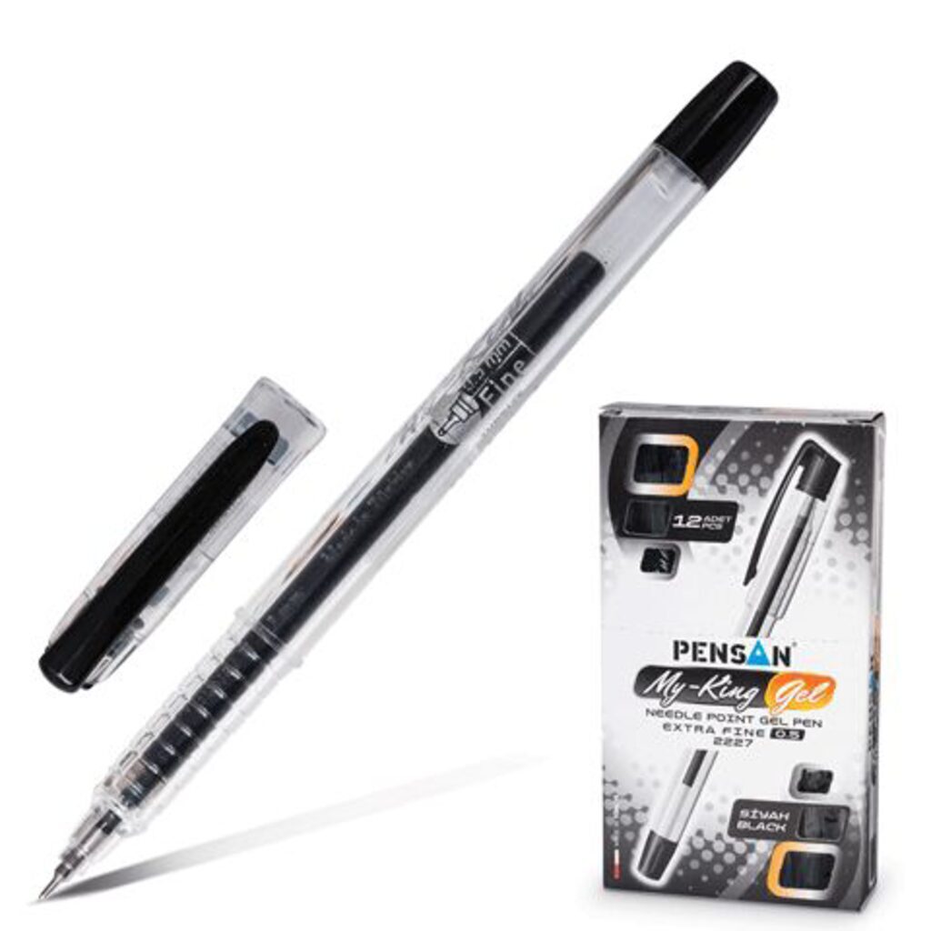 Ручка гелевая PENSAN MY KING GEL 0,5мм, черная, игольч. наконечник