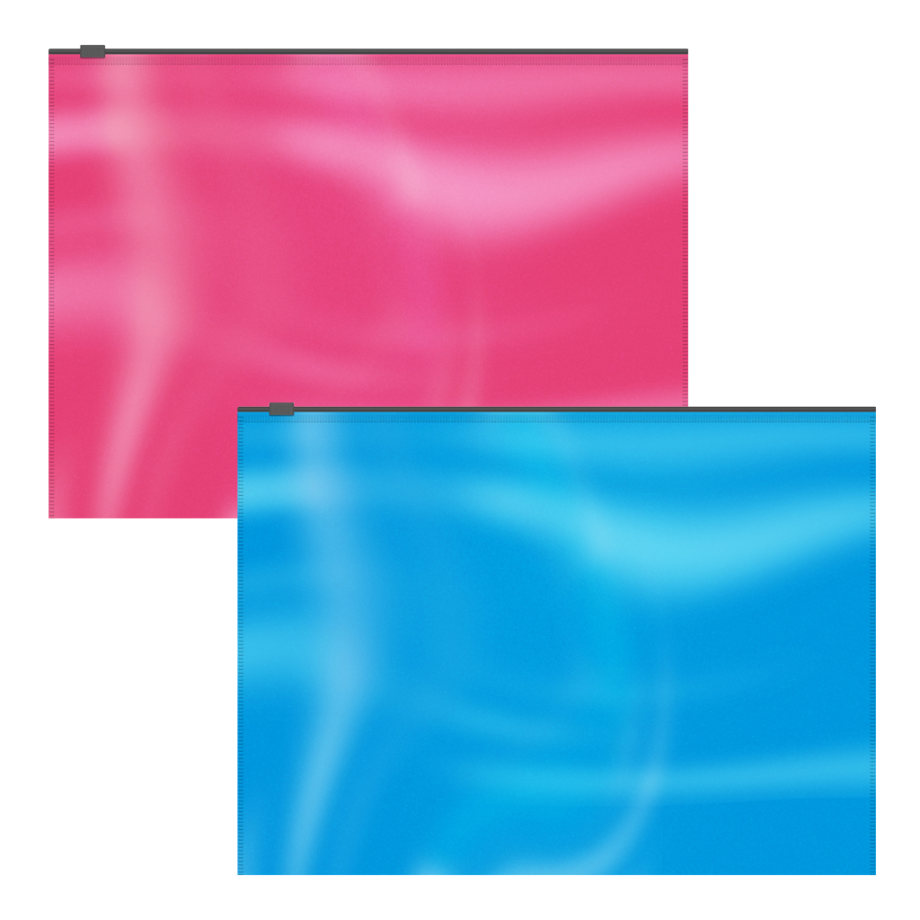 Набор конвертов на молнии А4  Glossy Bubble Gum, арома (4шт.в уп.ассорти)