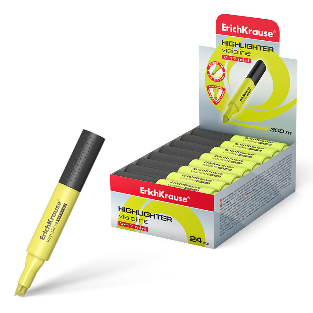 Текстовыделитель EK Visioline Mini  V-17  0,6 - 4,5мм, жёлтый