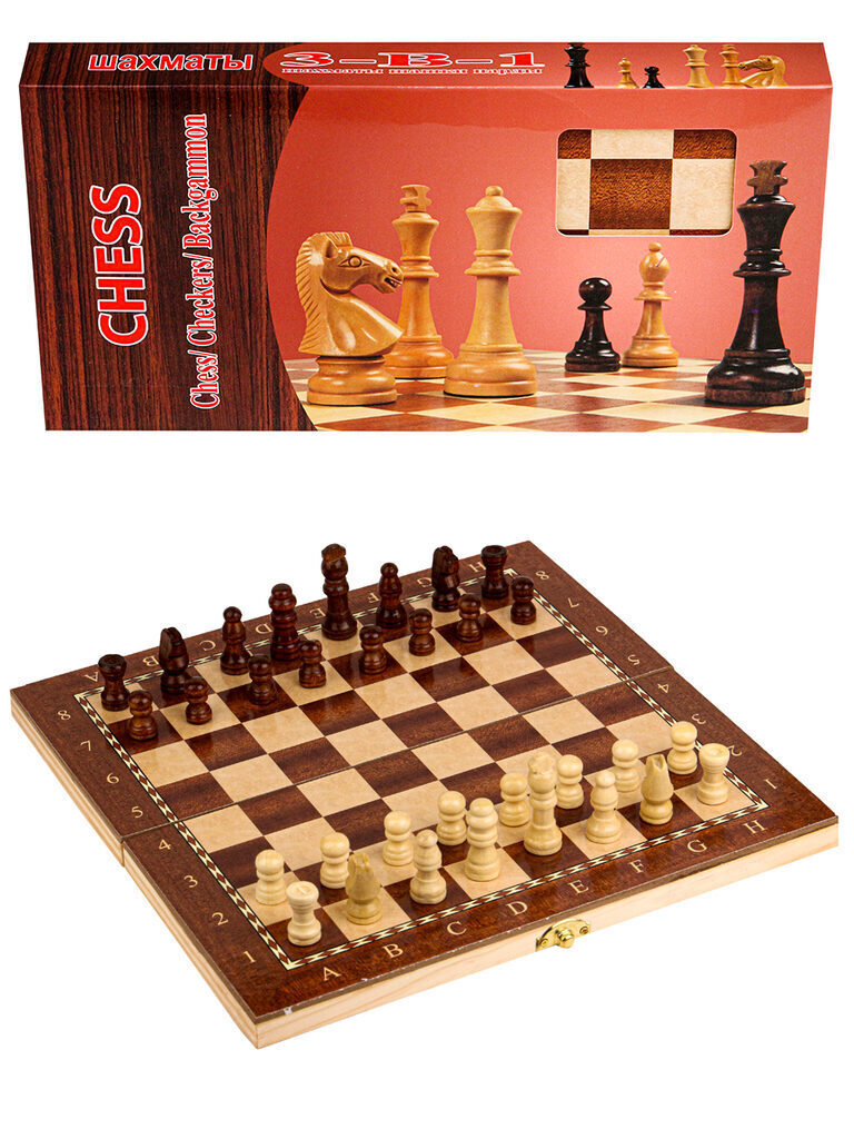 Игра 3в1 "Нарды, шашки, шахматы" 24*12см