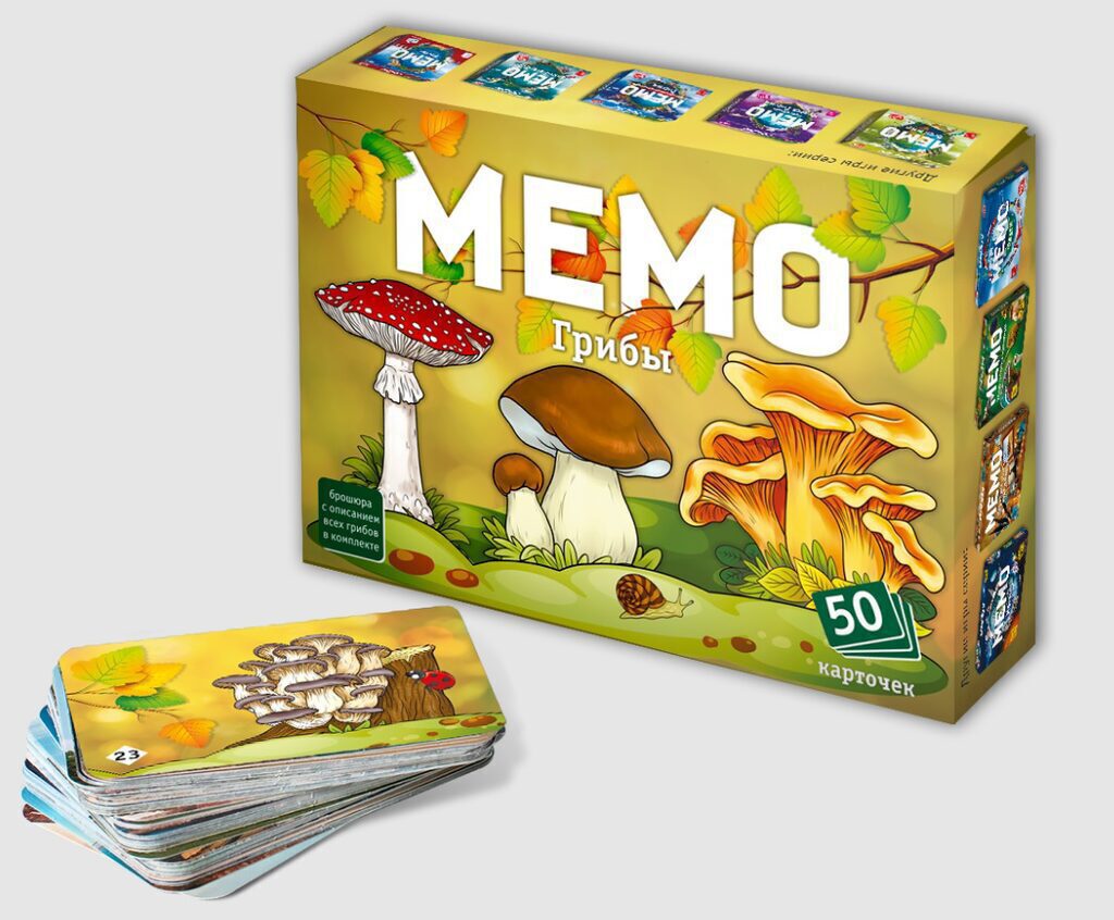 Игра Мемо "Грибы" (50 карточек)