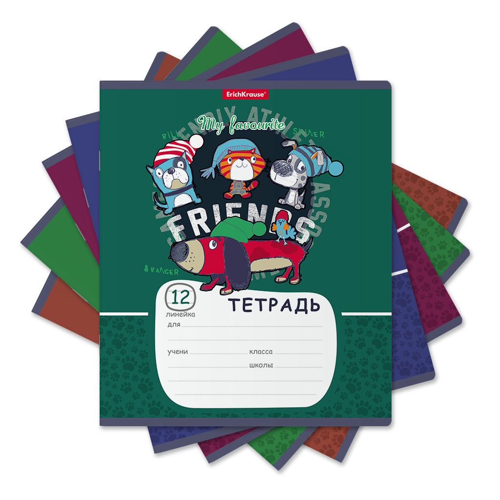 Тетрадь А5 12л лин. Erich Krause "Adventure Friends" MIX-PACK