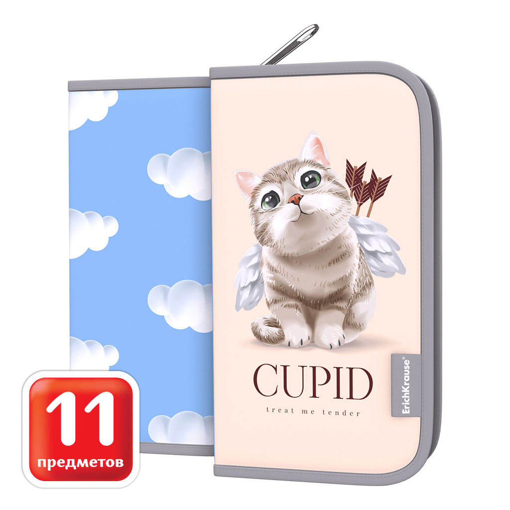Пенал-книжка с наполнением ErichKrause 110x205x25мм Cupids