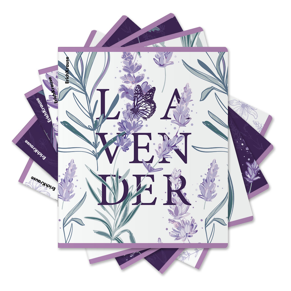 Тетрадь общая ученическая ErichKrause Lavender, 48 листов, клетка, выборочный УФ-лак_MIX-PACK