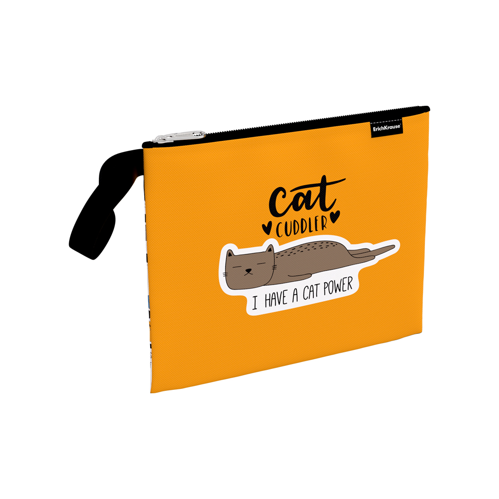 Папка текстильная на молнии ErichKrause Funny Kittens, A5+