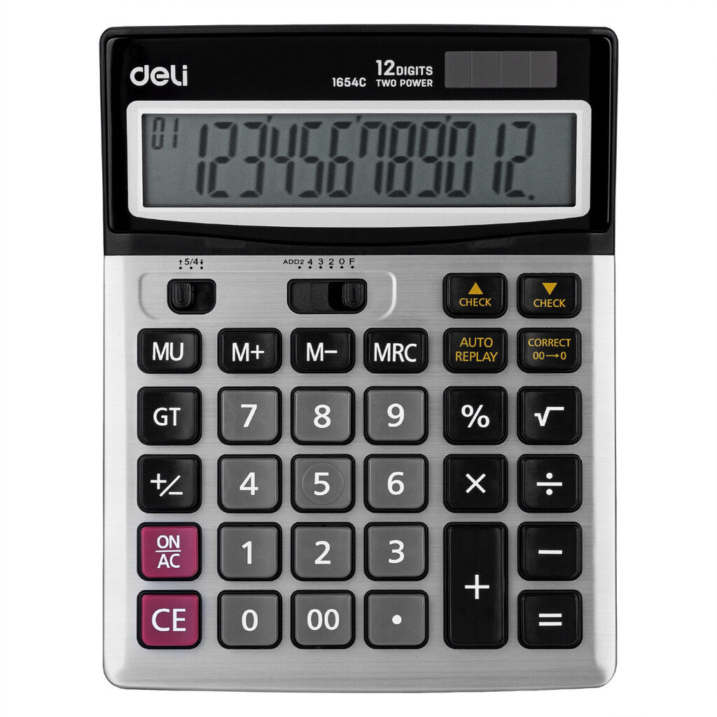 Калькулятор  12 разр. Deli Smart   настольный, черный E1654C