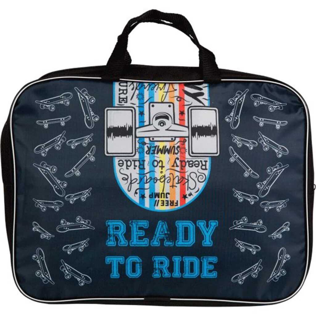 Папка А4 (350*270*70) с ручками, молния, ткань " Ready to Ride"
