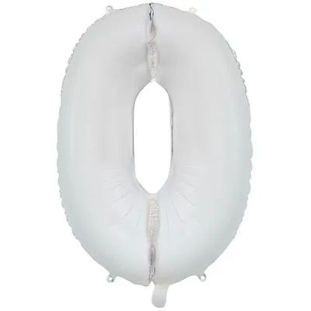 Шар фольга 26" "Цифра 0" White
