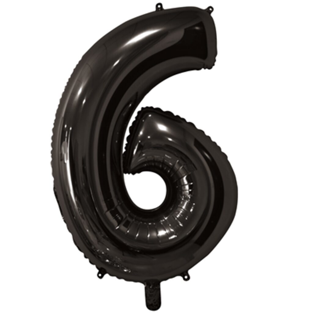 Шар фольга 26" "Цифра 6" Black