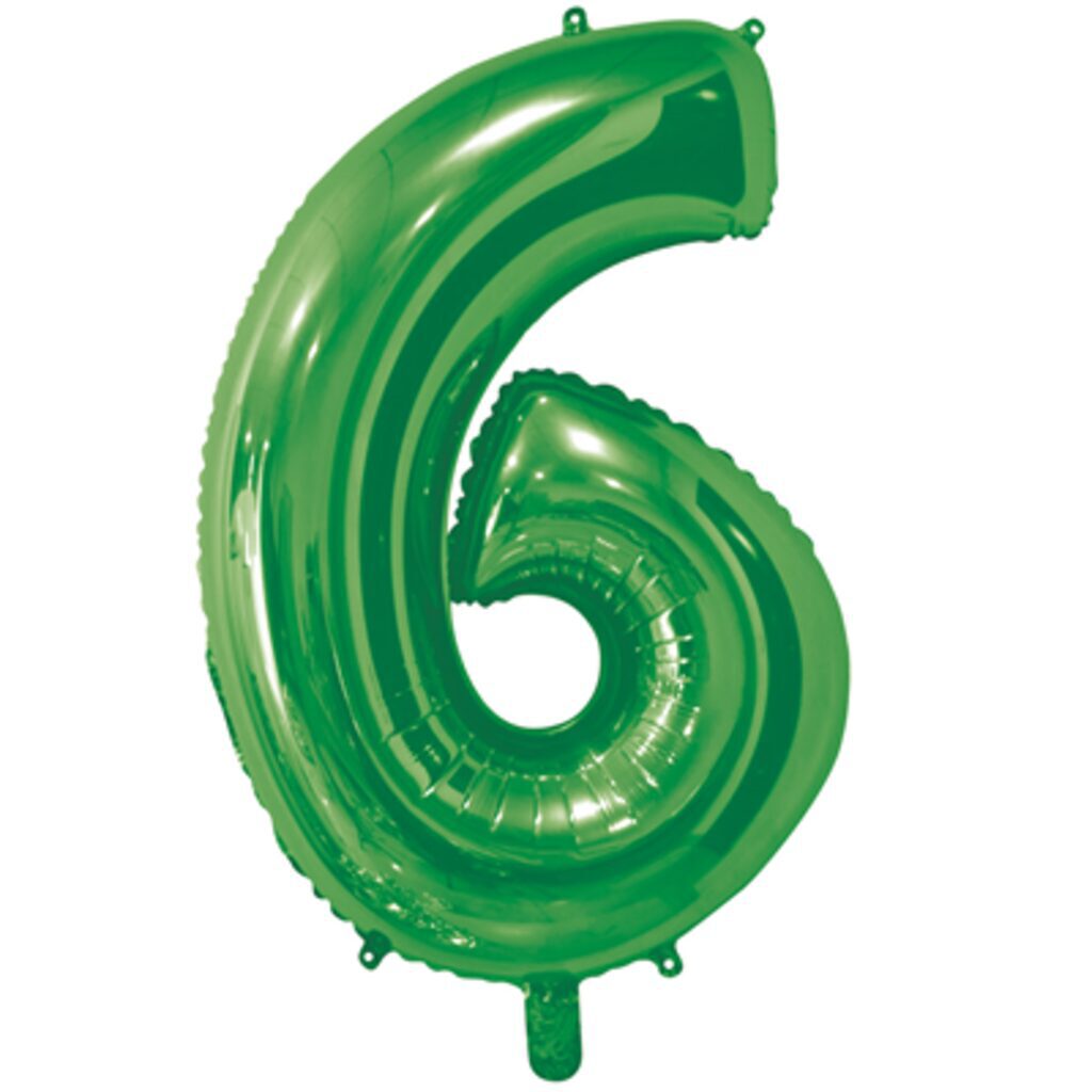Шар фольга 26" "Цифра 6" Green