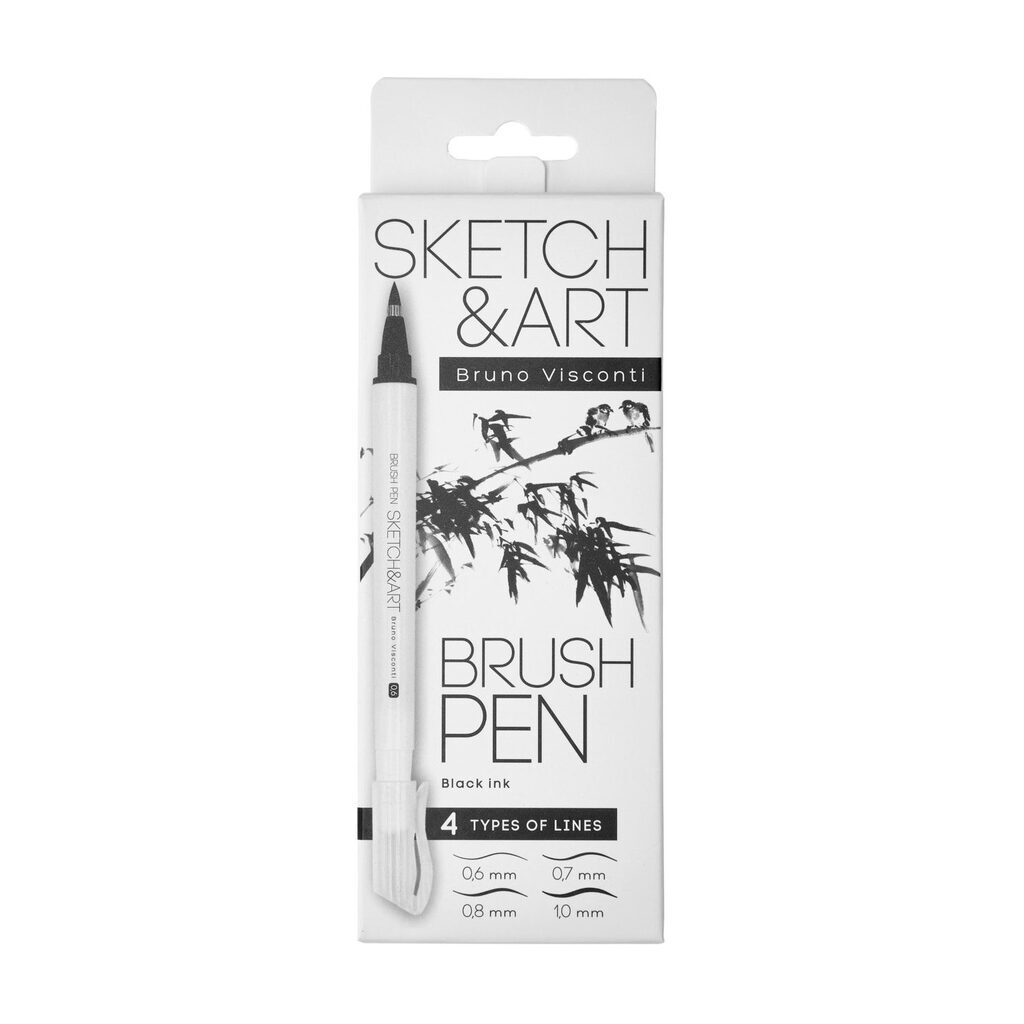 Набор ручек-кистей "BrunoVisconti. Sketch and Art" 4цв.