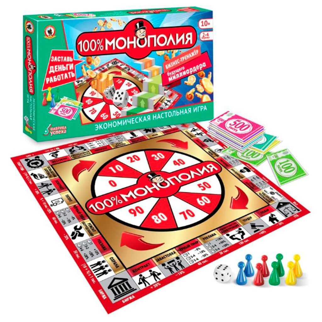 Игра настольная "100%Монополия" 10+