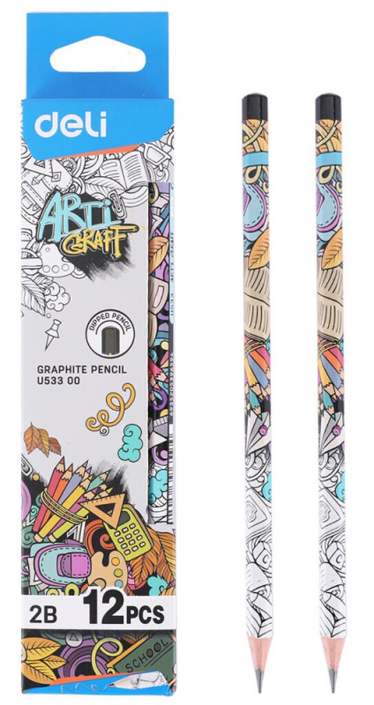 Карандаш Deli 2B Arti Graff , шестигранный,