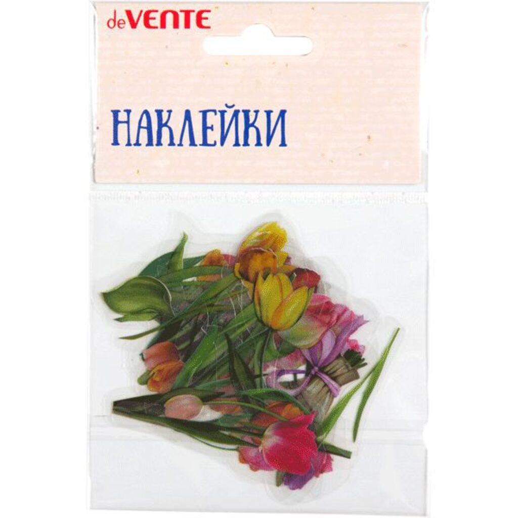 Декор наклейки для творчества "deVENTE. Tulips" от 2x6 см до 5x6 см, ПВХ, ассорти