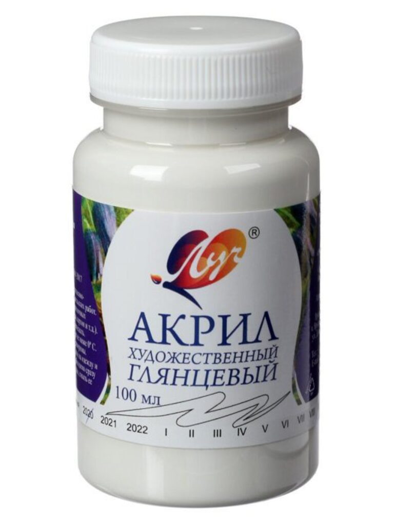 Краски акрил.  глянцевая  100 мл. Белая