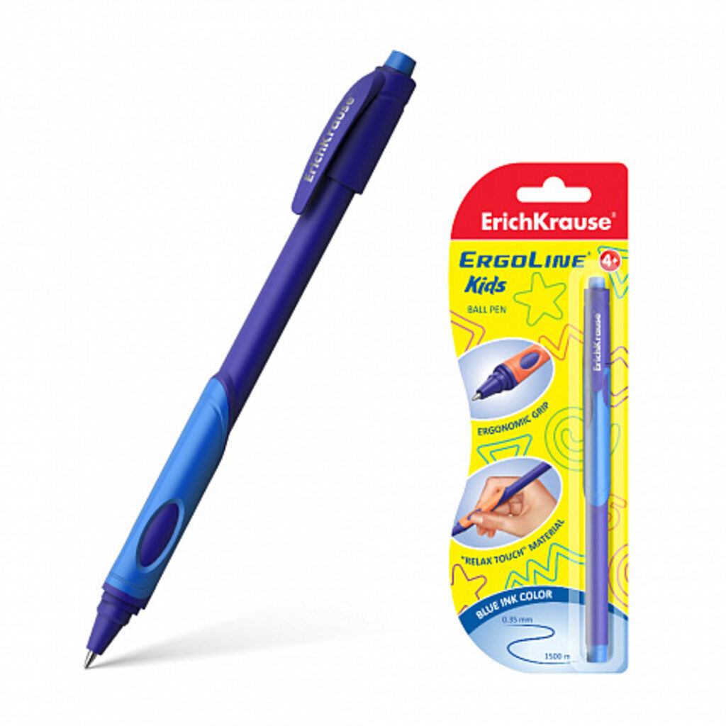 Ручка шар. ЕК ULTRA GLIDE ERGOLINE KIDS синяя (в бл. по 1 шт.)