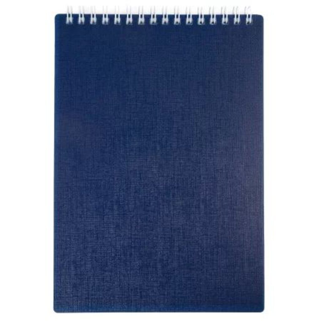 Блокнот А5 пласт.обл.  80л "Canvas. Синий" гребень, кл.