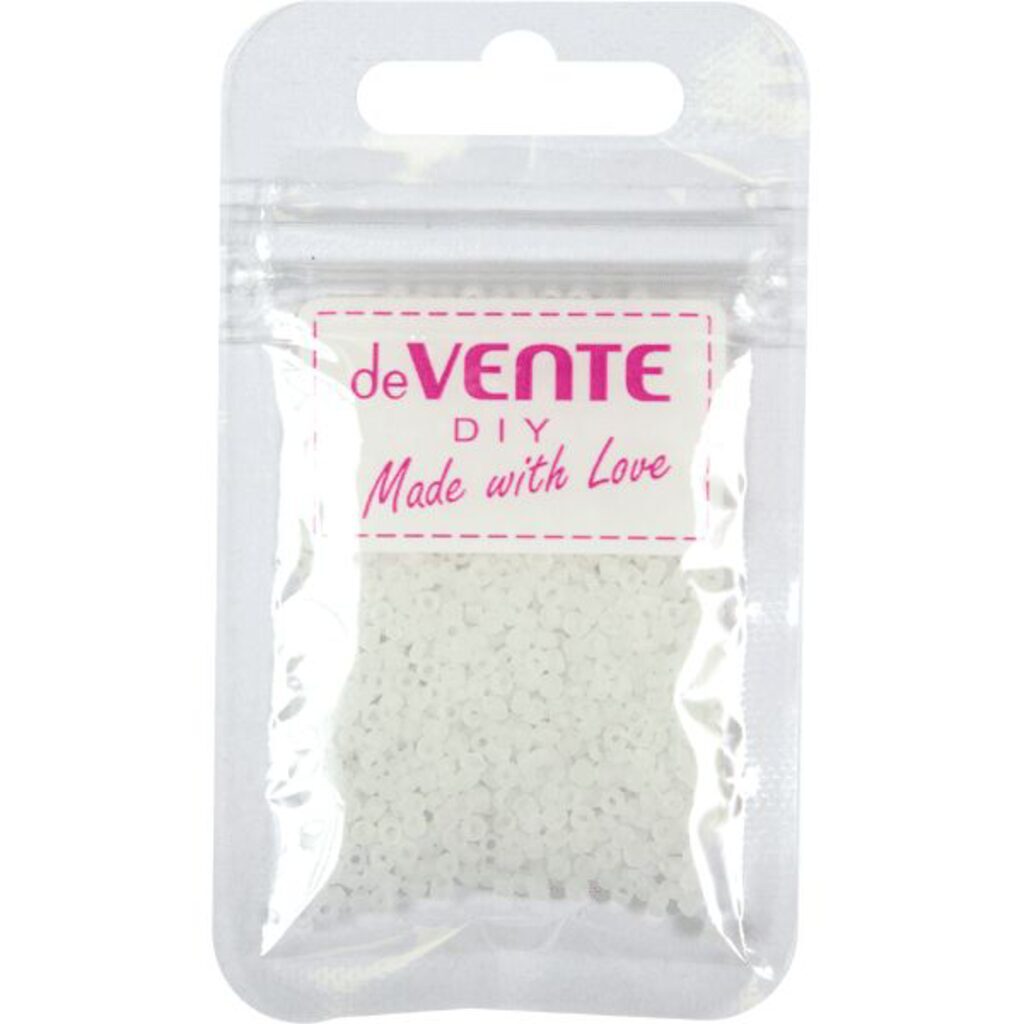 Бисер круглый "deVENTE. Frosted"  2 мм, 10гр, стекло, полупрозр., белый
