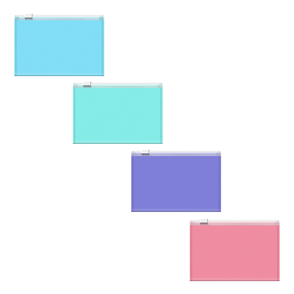 Zip-пакет пластиковый ErichKrause Diagonal Pastel, Card Size, непрозрачный, ассорти (в пакете по 12 шт.)