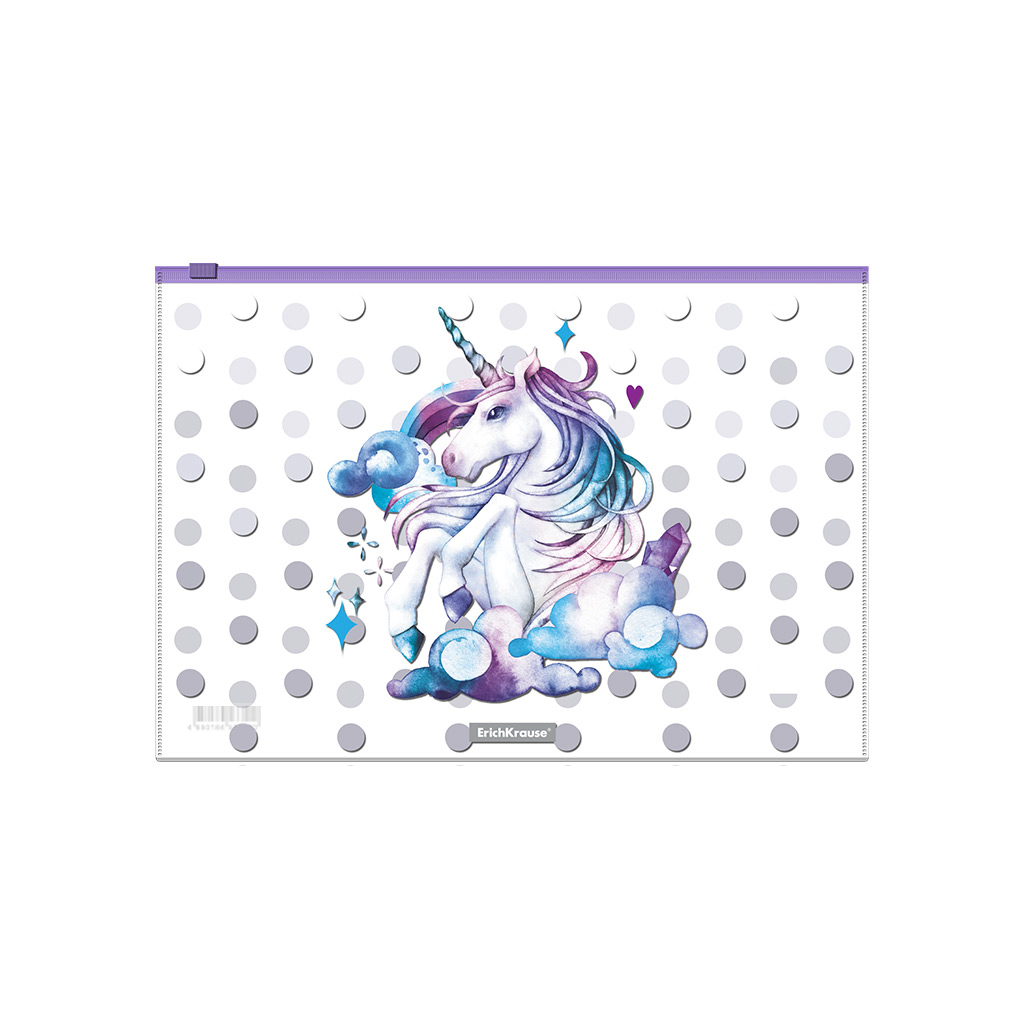 Zip-пакет пластиковый ErichKrause® Dream Unicorn, A4 (в пакете по 12 шт.)