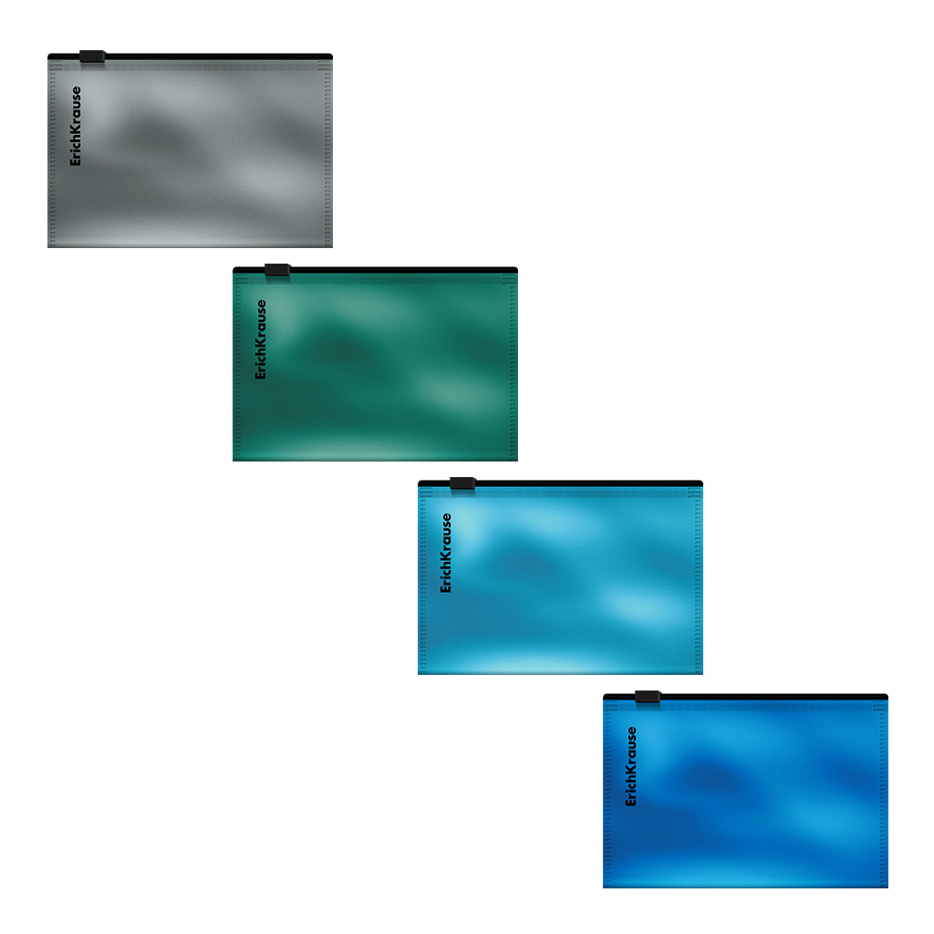 Zip-пакет пластиковый ErichKrause Glossy Ice Metallic, Card Size, непрозрачный, ассорти (в пакете по 12 шт.)