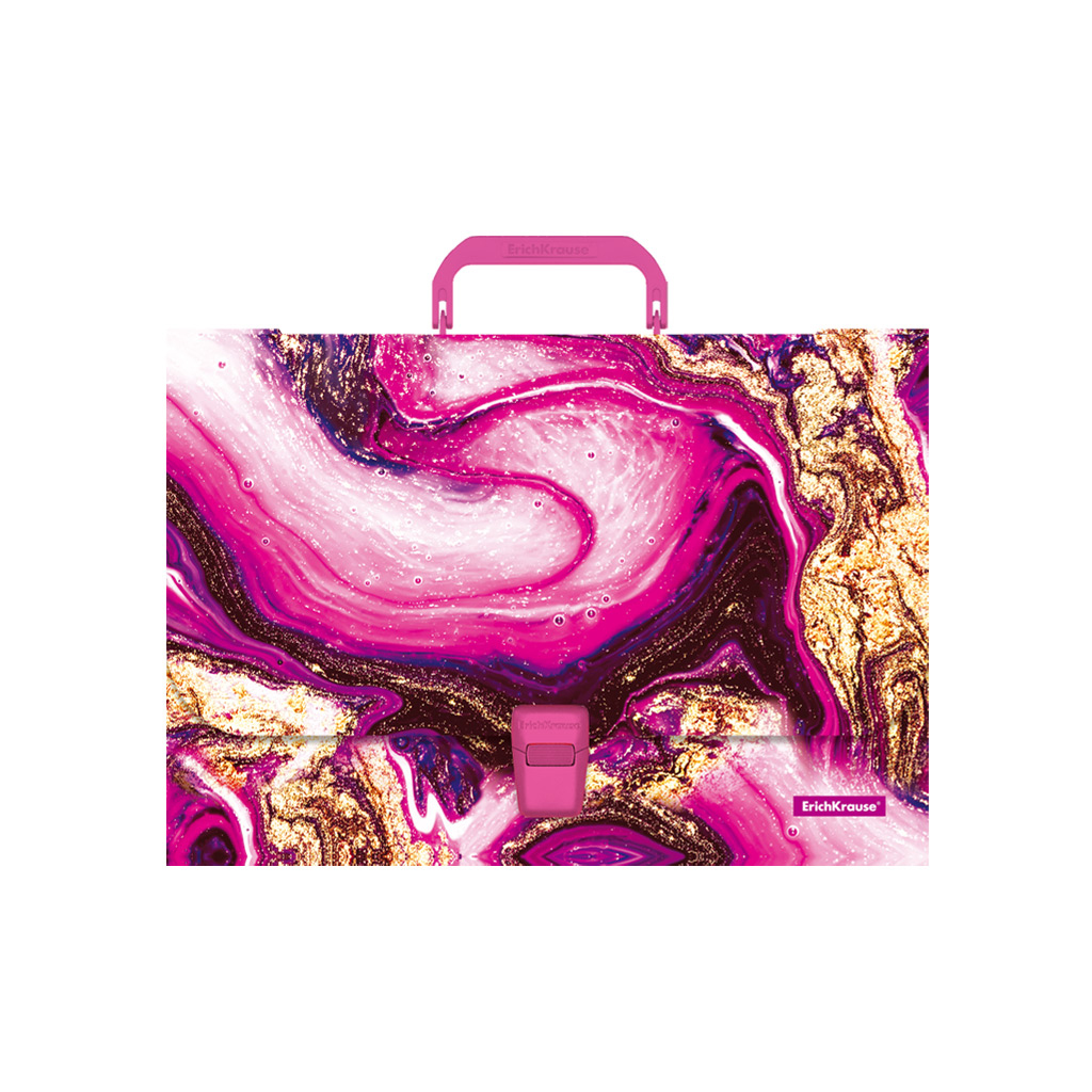 Портфель пластиковый ErichKrause® Marble Amethyst, A4 (в пакете по  1шт.)