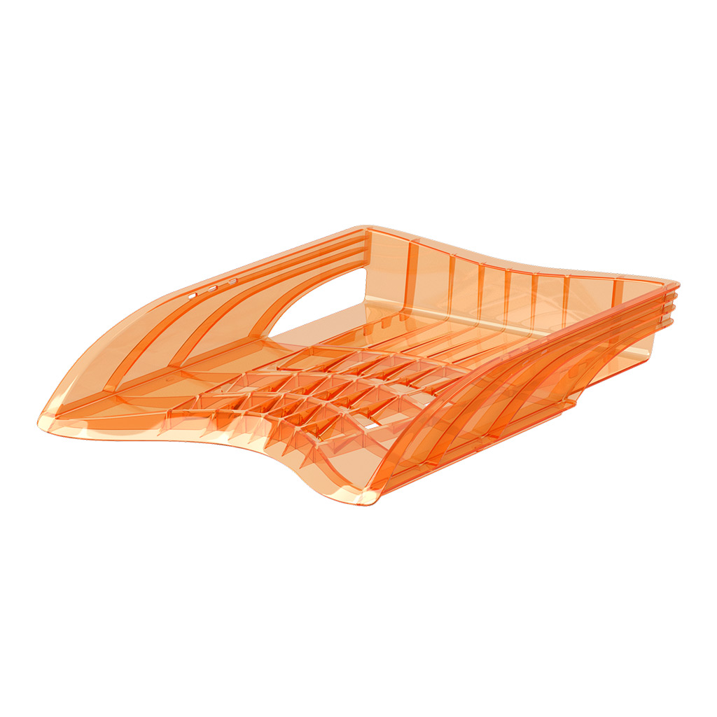 Лоток для бумаг пластиковый ErichKrause® S-Wing, Neon, оранжевый