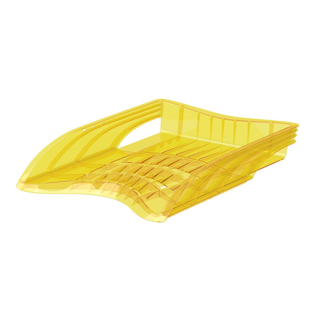 Лоток для бумаг пластиковый ErichKrause® S-Wing, Neon, желтый