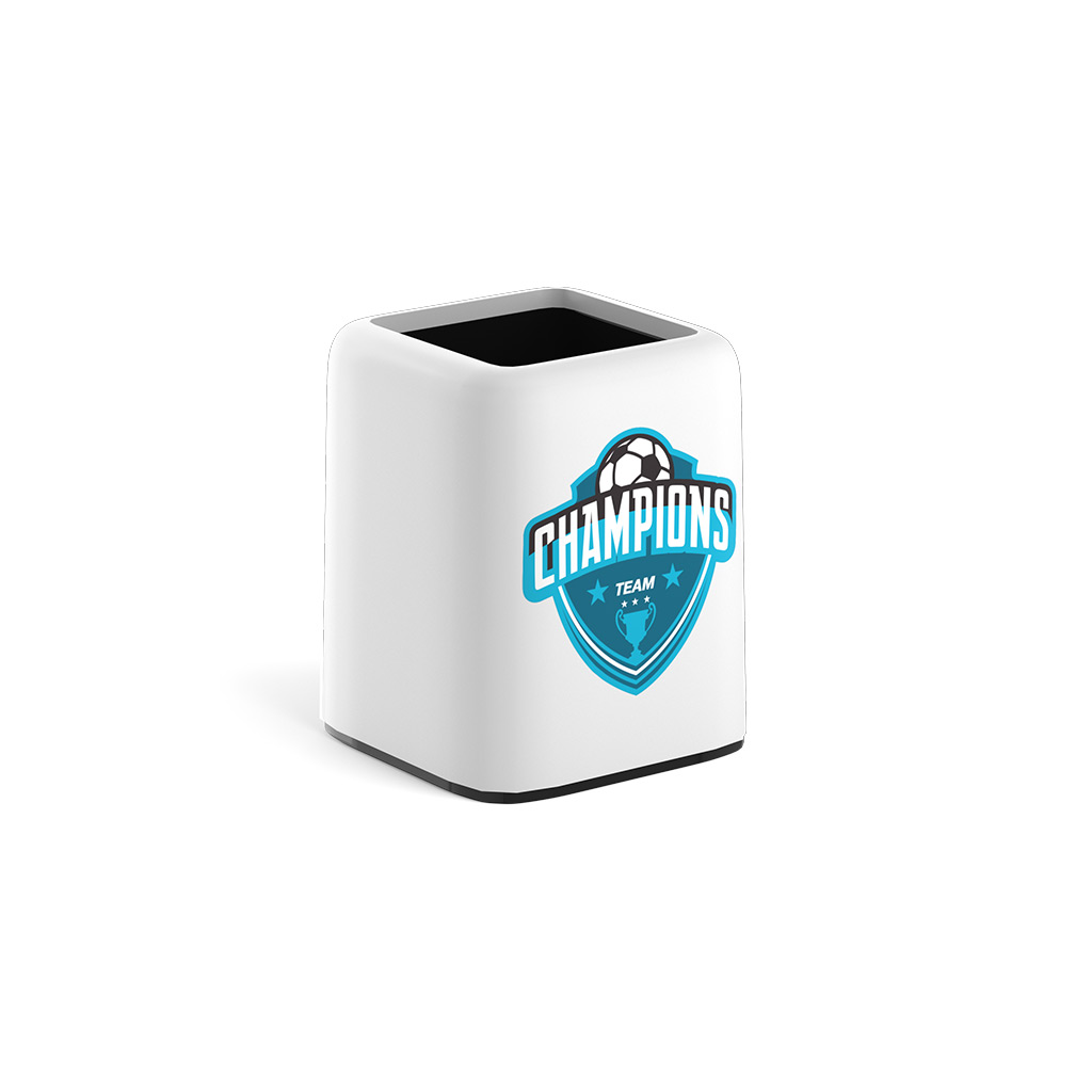 Подставка настольная пластиковая ErichKrause® Forte, Champions, белая с черной вставкой