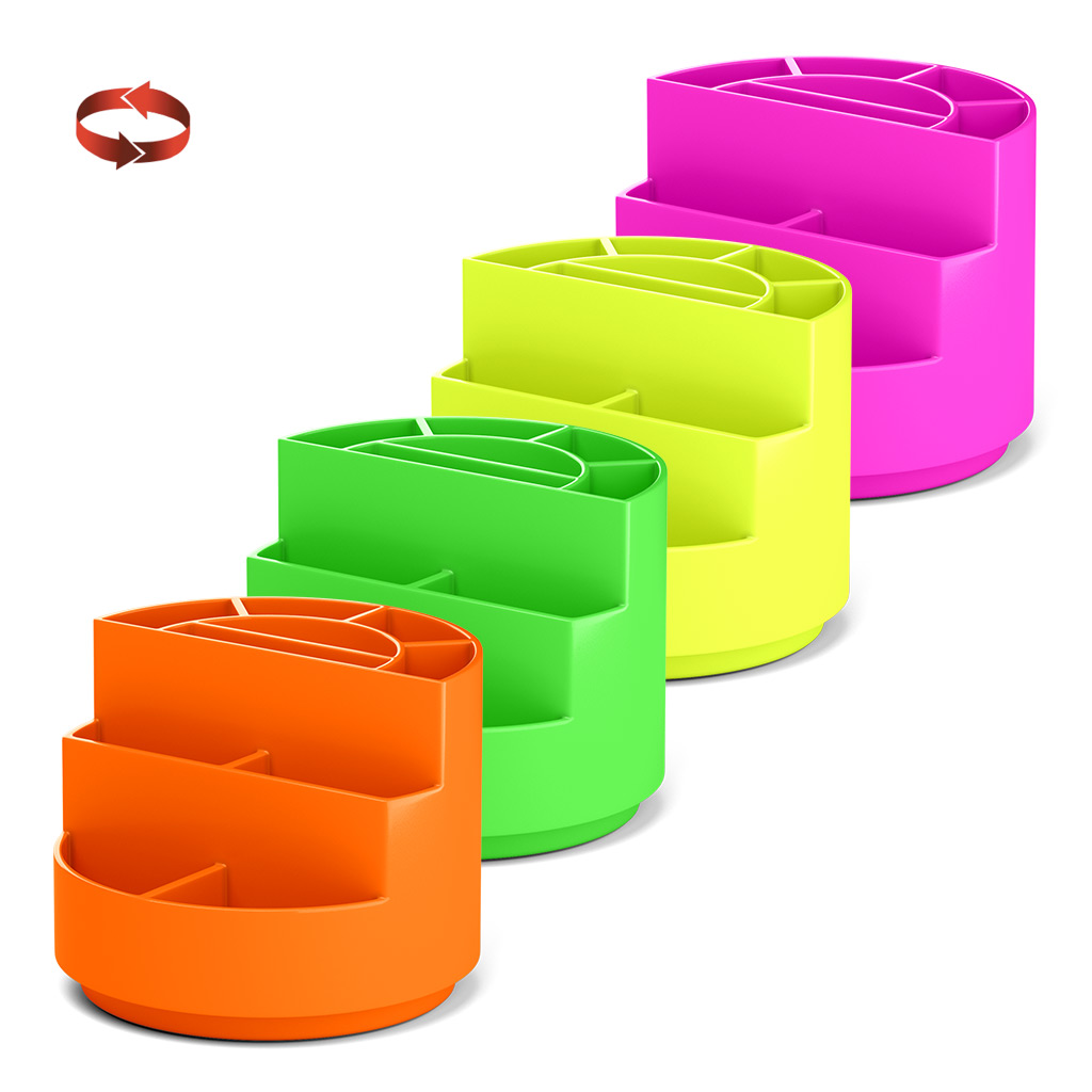 Подставка настольная вращающаяся пластиковая ErichKrause® Mini Burger, Neon Solid, ассорти из 4 цветов
