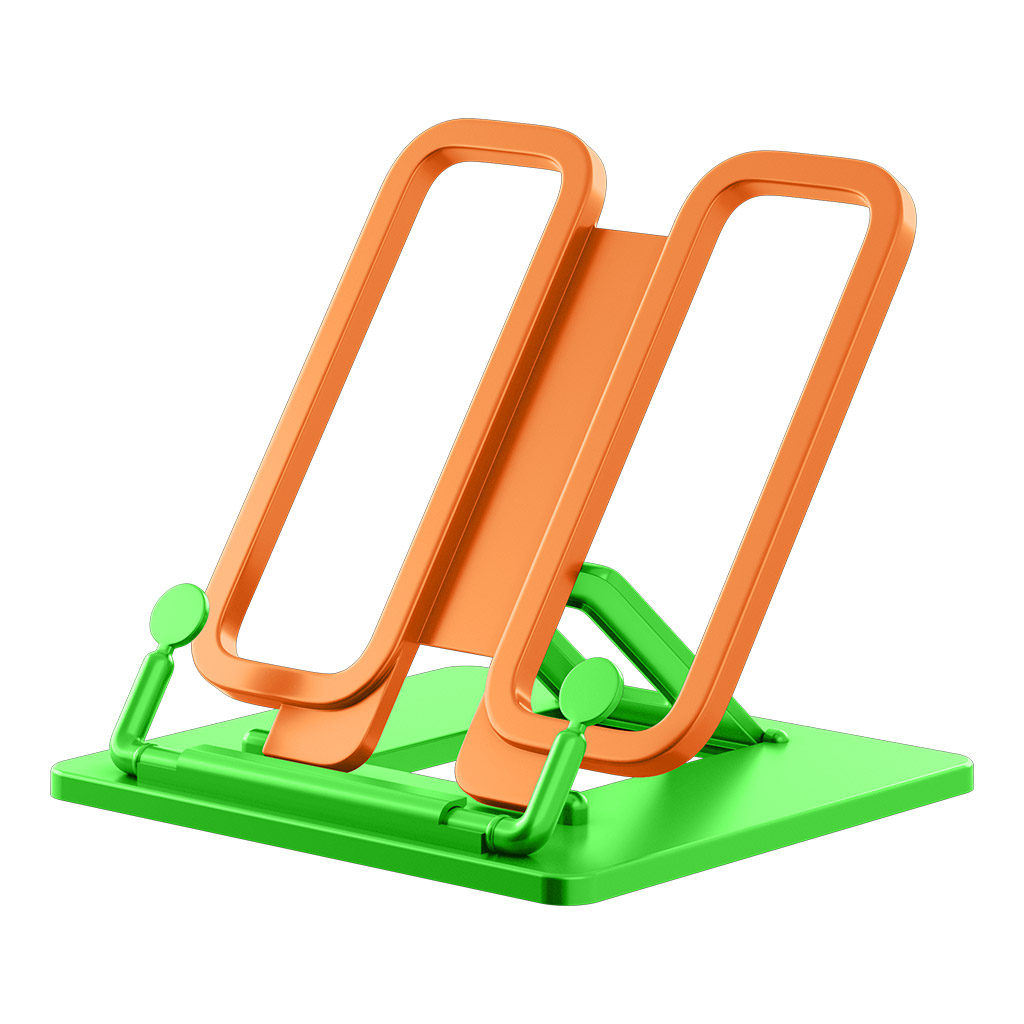 Подставка для книг пластиковая ErichKrause Base, Neon Solid, зеленый с оранжевым