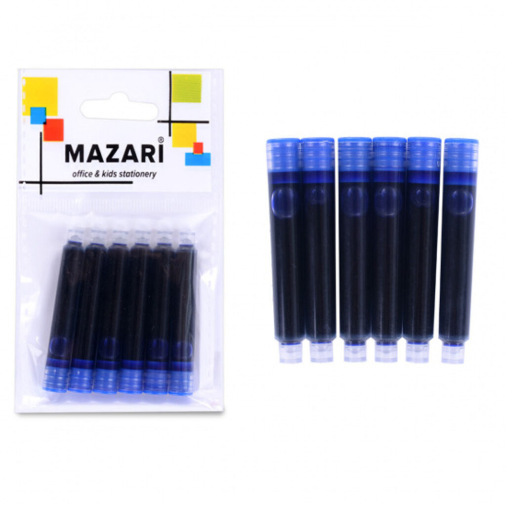 Картридж Mazari для перьевой ручки син., 6шт