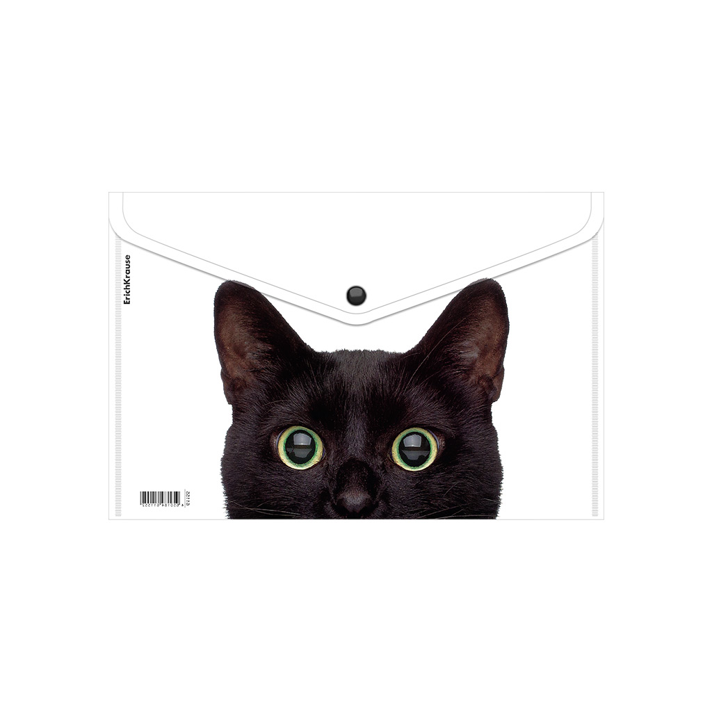 Конверт на кнопке А4  Hiding Cats  0,16мм, ассорти