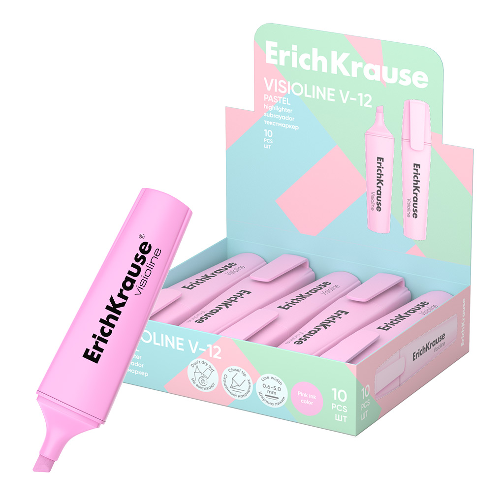Текстовыделитель EK Visioline V-12 Pastel, 0,6 - 5,0мм, розовый